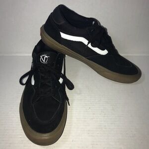 Vans Rowan Black White Suede Canvas Gumsole Mens Sz 13 Skate Bike Shoes